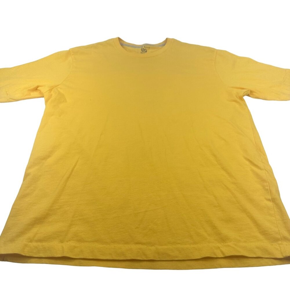 Club Room Women's Size Medium T-Shirt Crew Neck Yellow 100% Cotton Preowned
